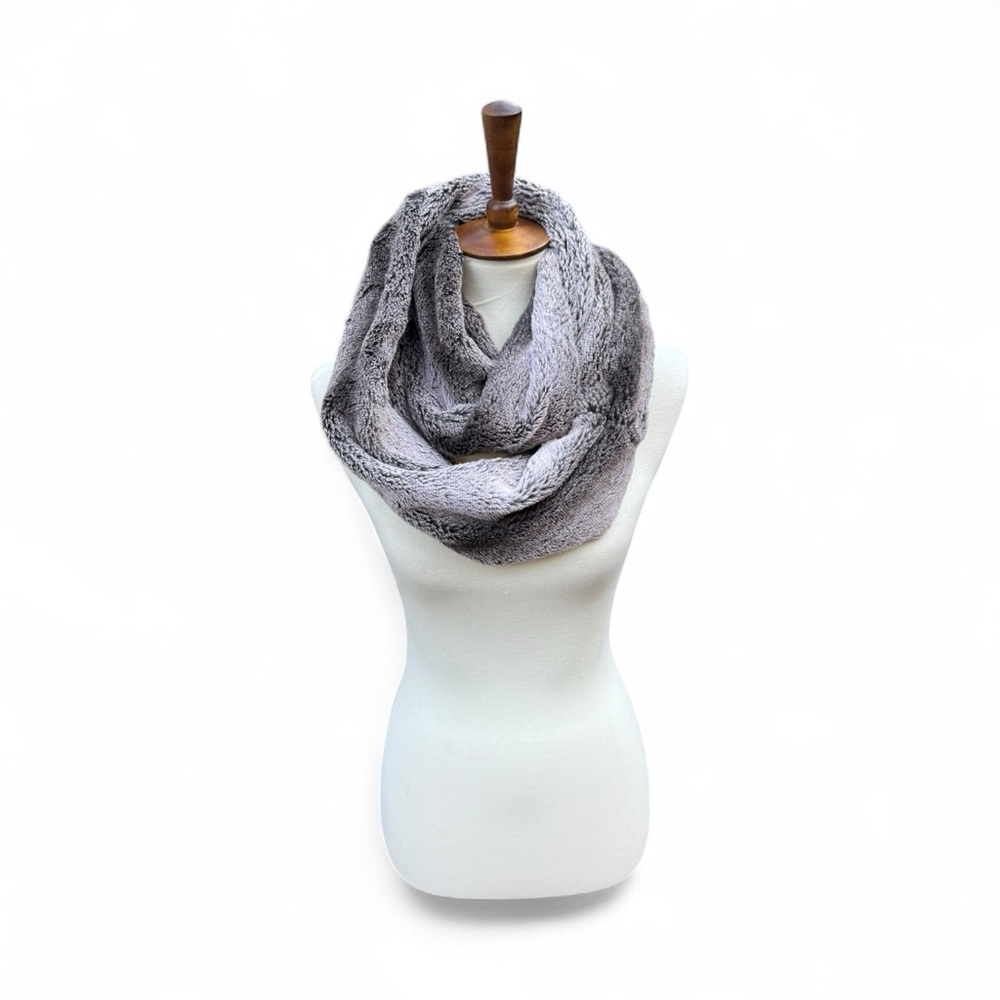 Gray Faux Fur Infinity Scarf
